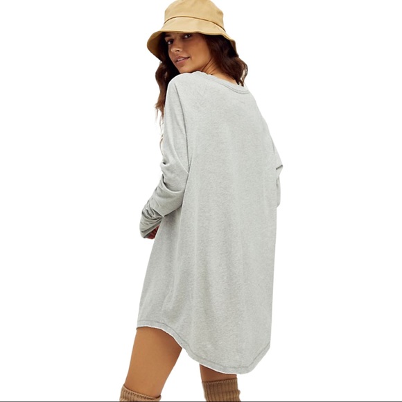 NWT Free People We The Free Arden Tee - Grey - Picture 3 of 9